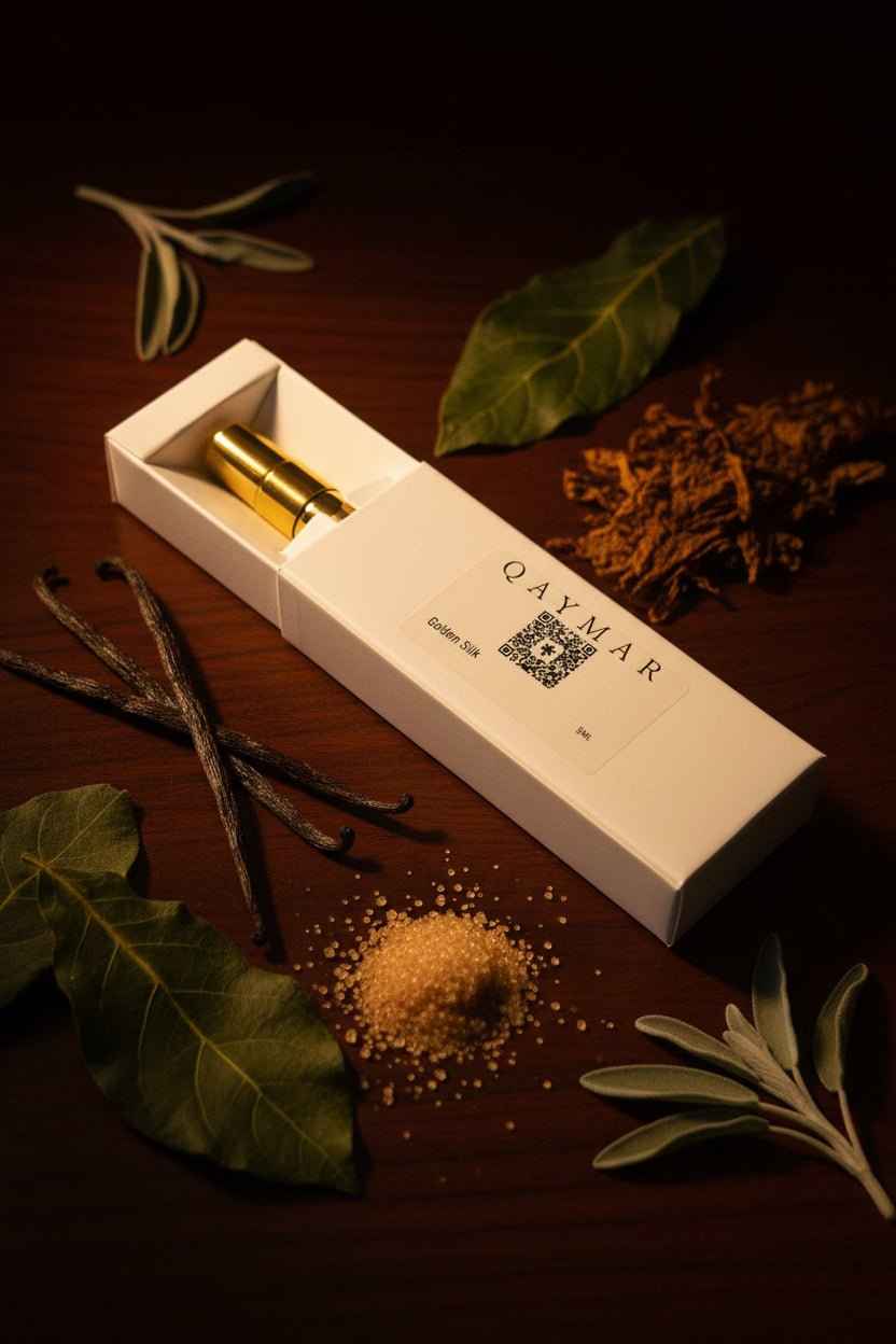 Qaymar discovery sample perfume Golden Silk extrait